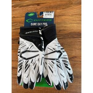 Cutters Game Day Youth Pro Receiver Football Gloves - White, Medium